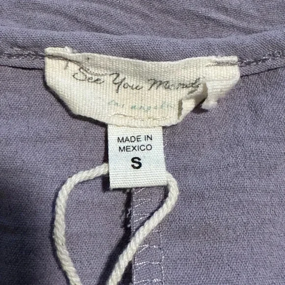 See You Monday crepe Slip Dress Small Casual knee Twist Front Boho Flowy Lilac - Picture 4 of 5